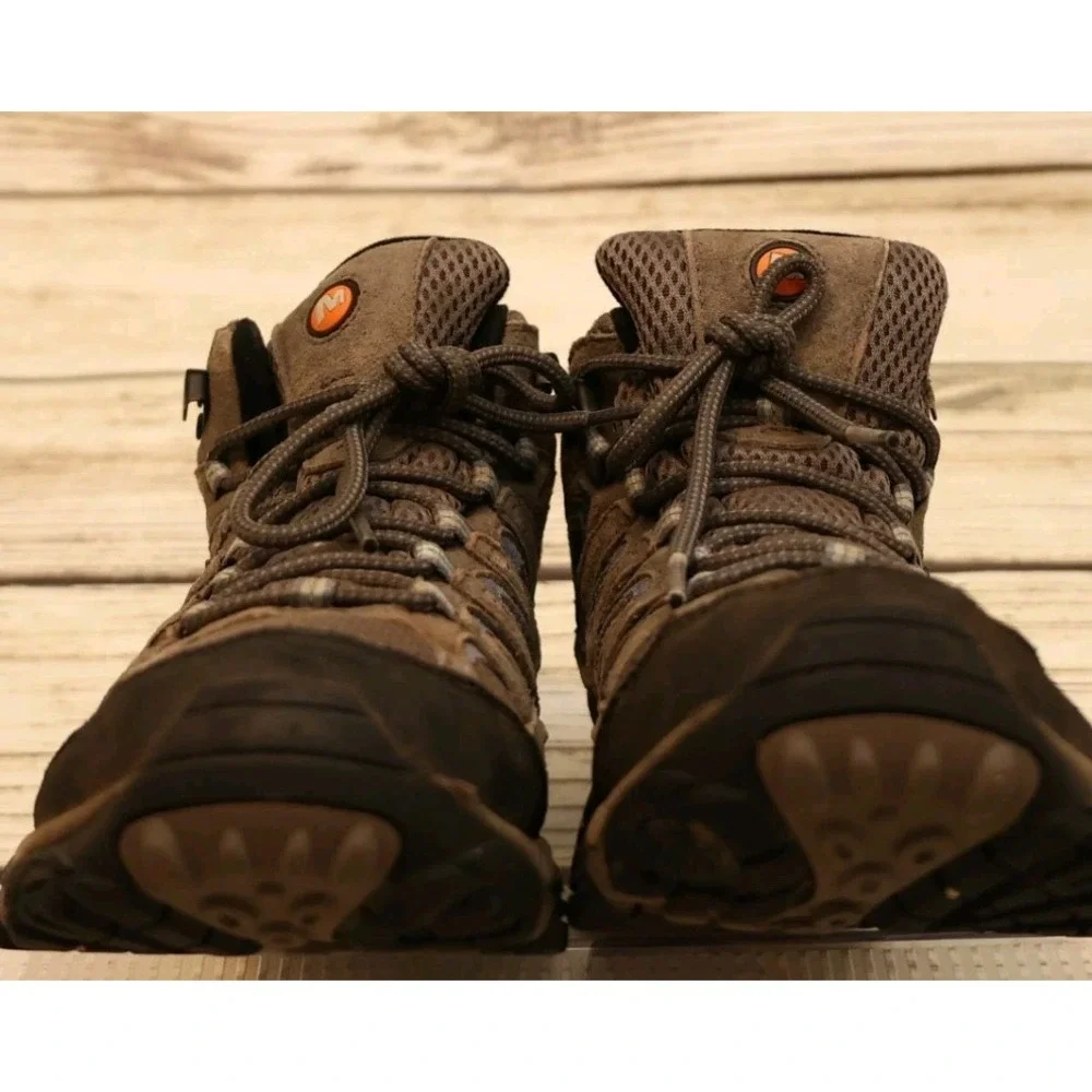 Merrell Granite Mid‎ Waterproof Hiking Boots Women's 10 Vibram Suede Mesh Brown